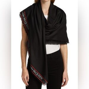 Alexander McQueen Logo Trim Scarf
